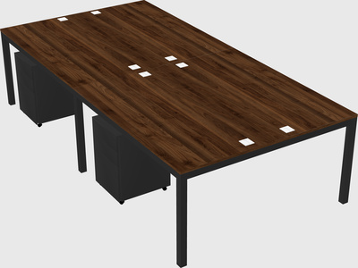 Shared rectangular desk