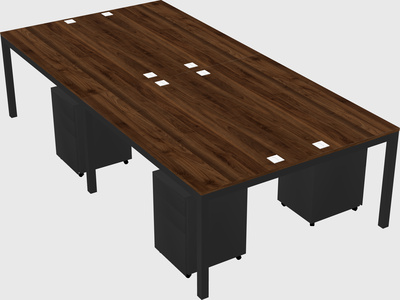 Shared rectangular desk