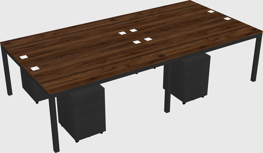 Shared rectangular desk