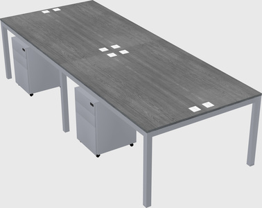Shared rectangular desk