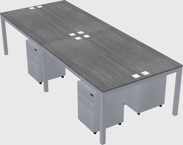 Shared rectangular desk