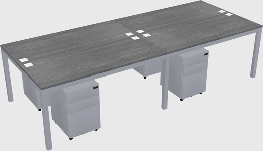 Shared rectangular desk