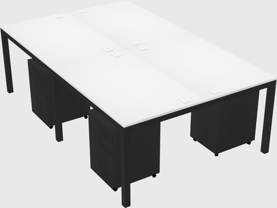 Shared rectangular desk