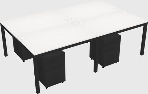 Shared rectangular desk