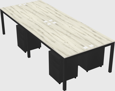 Shared rectangular desk