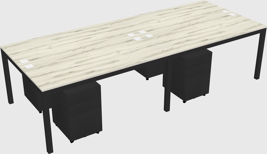 Shared rectangular desk