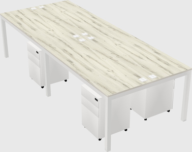 Shared rectangular desk