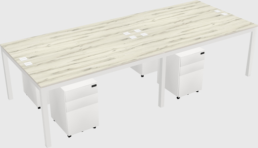 Shared rectangular desk
