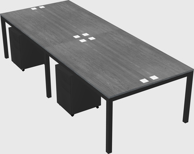 Shared rectangular desk