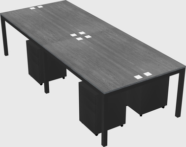 Shared rectangular desk