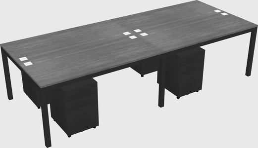 Shared rectangular desk