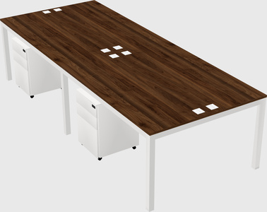Shared rectangular desk