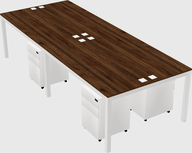 Shared rectangular desk