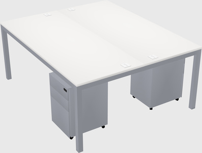 Shared rectangular desk