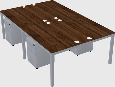 Shared rectangular desk