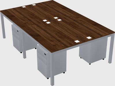 Shared rectangular desk