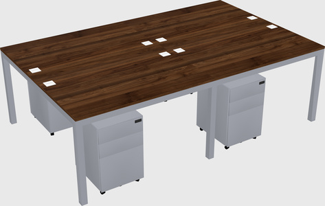 Shared rectangular desk