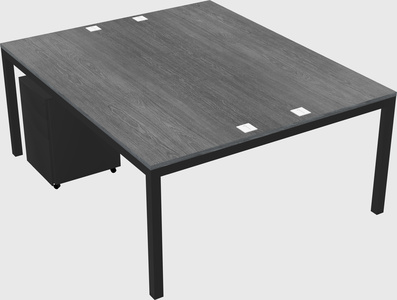 Shared rectangular desk