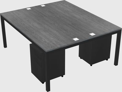 Shared rectangular desk