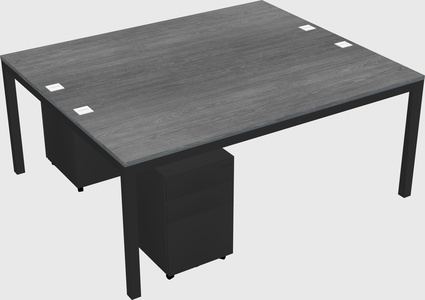 Shared rectangular desk
