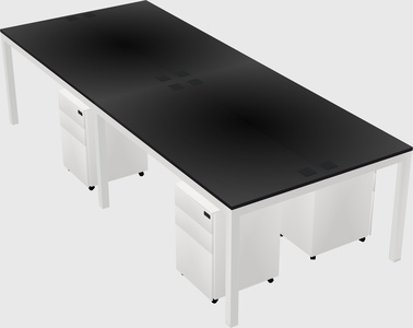 Shared rectangular desk