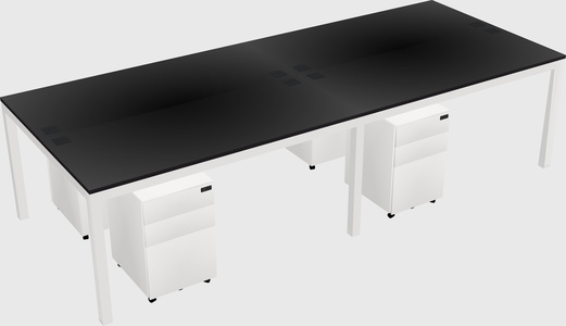 Shared rectangular desk