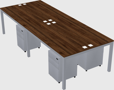 Shared rectangular desk
