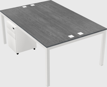 Shared rectangular desk