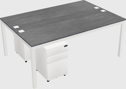 Shared rectangular desk