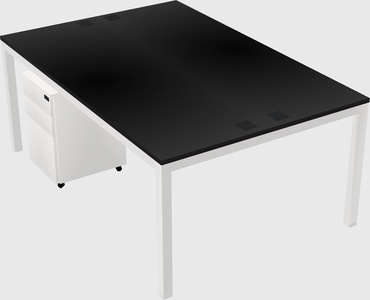 Shared rectangular desk