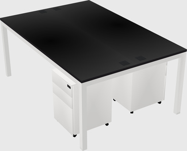Shared rectangular desk