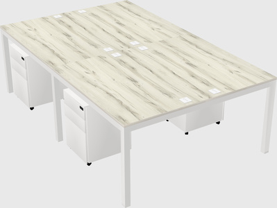 Shared rectangular desk