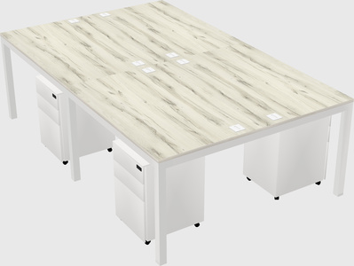 Shared rectangular desk
