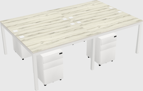 Shared rectangular desk