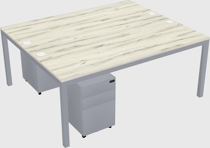 Shared rectangular desk