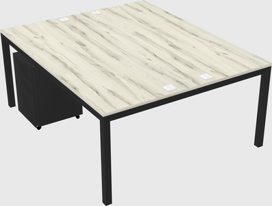 Shared rectangular desk