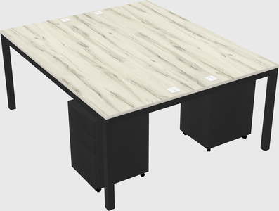 Shared rectangular desk
