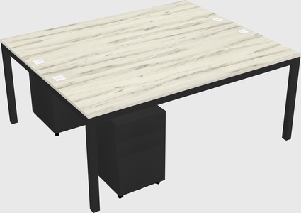 Shared rectangular desk