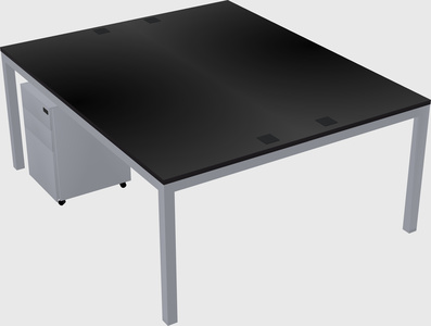 Shared rectangular desk