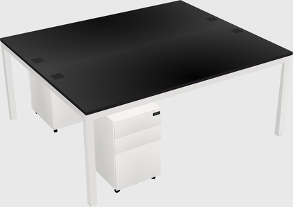 Shared rectangular desk