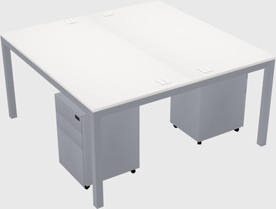 Shared rectangular desk