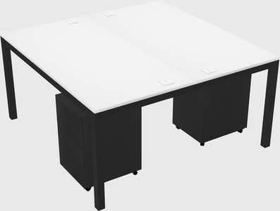 Shared rectangular desk