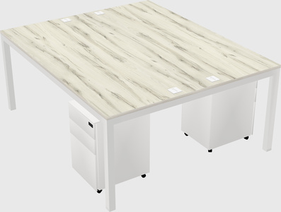 Shared rectangular desk
