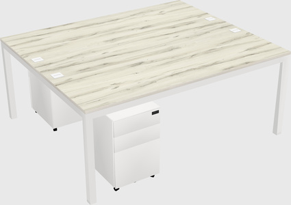 Shared rectangular desk