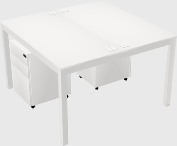 Shared rectangular desk