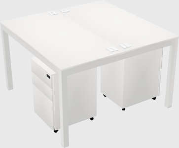 Shared rectangular desk
