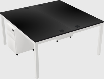 Shared rectangular desk