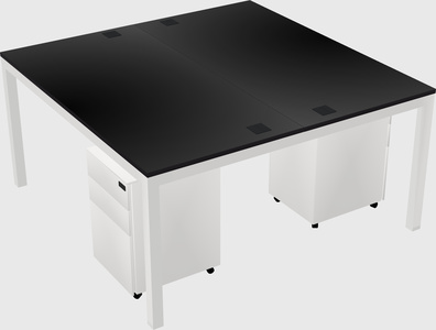 Shared rectangular desk