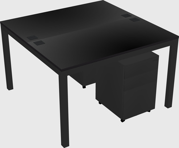 Shared rectangular desk