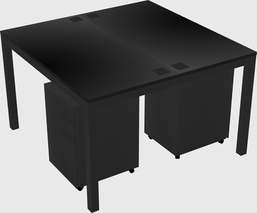 Shared rectangular desk
